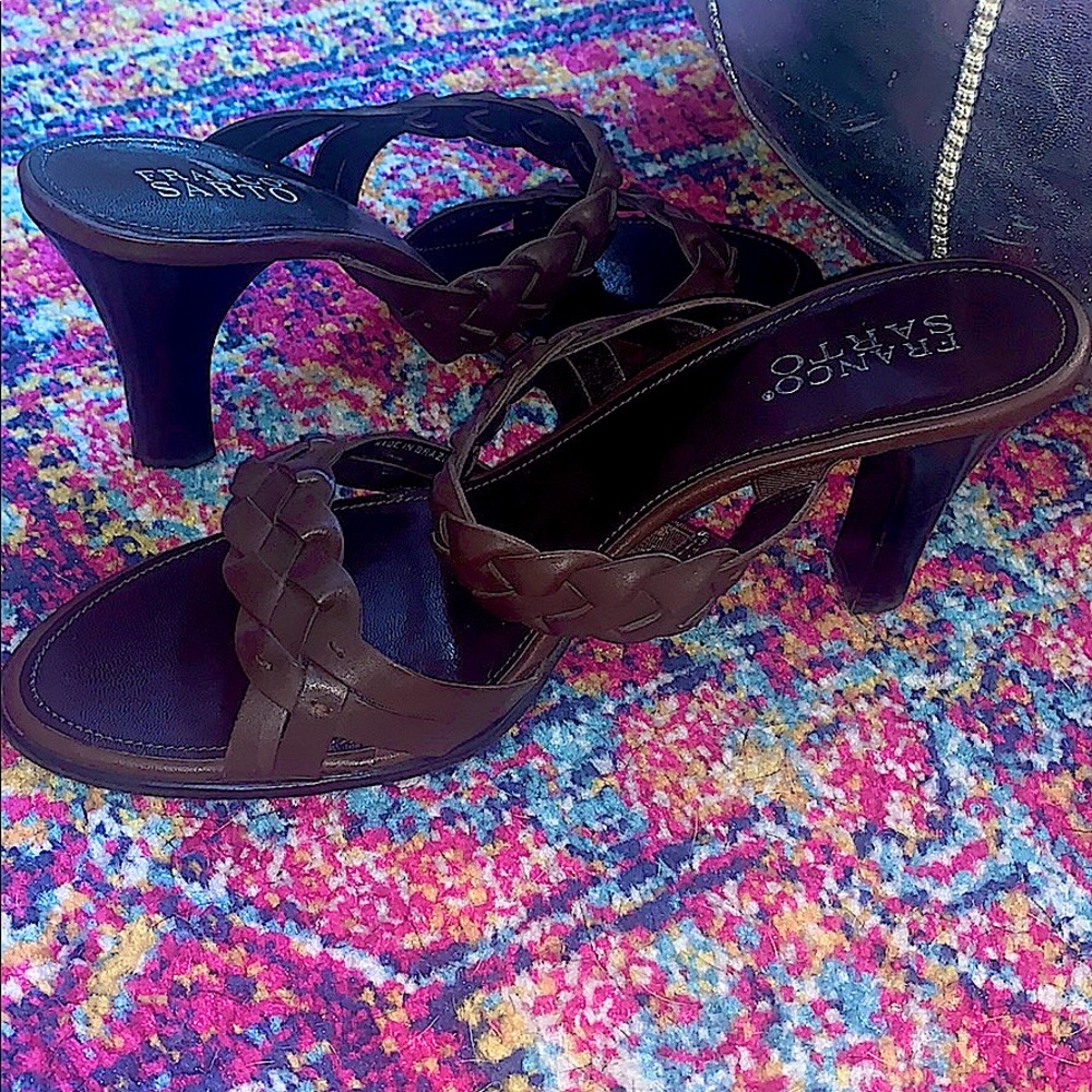 Franco Sarto Leather Braided Heels